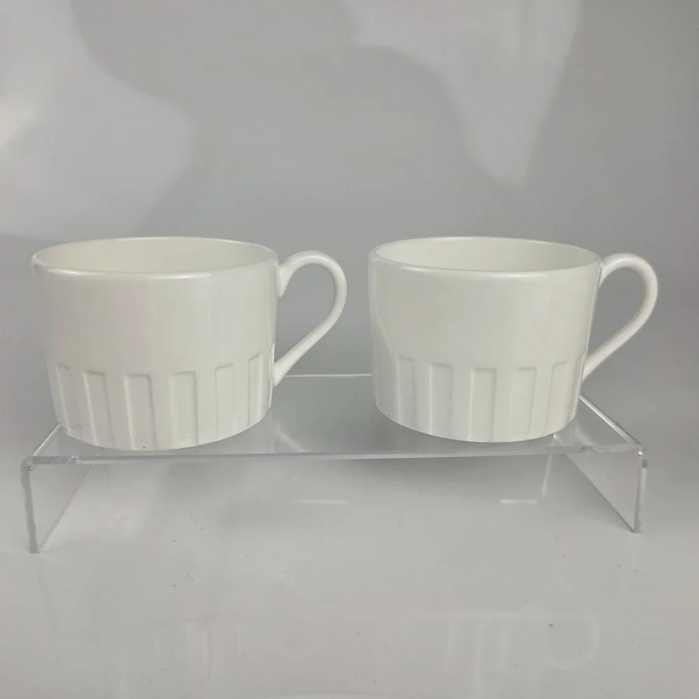 Wedgwood Colosseum Flat Cup & Saucer Set of 2 Pairs Bone China England